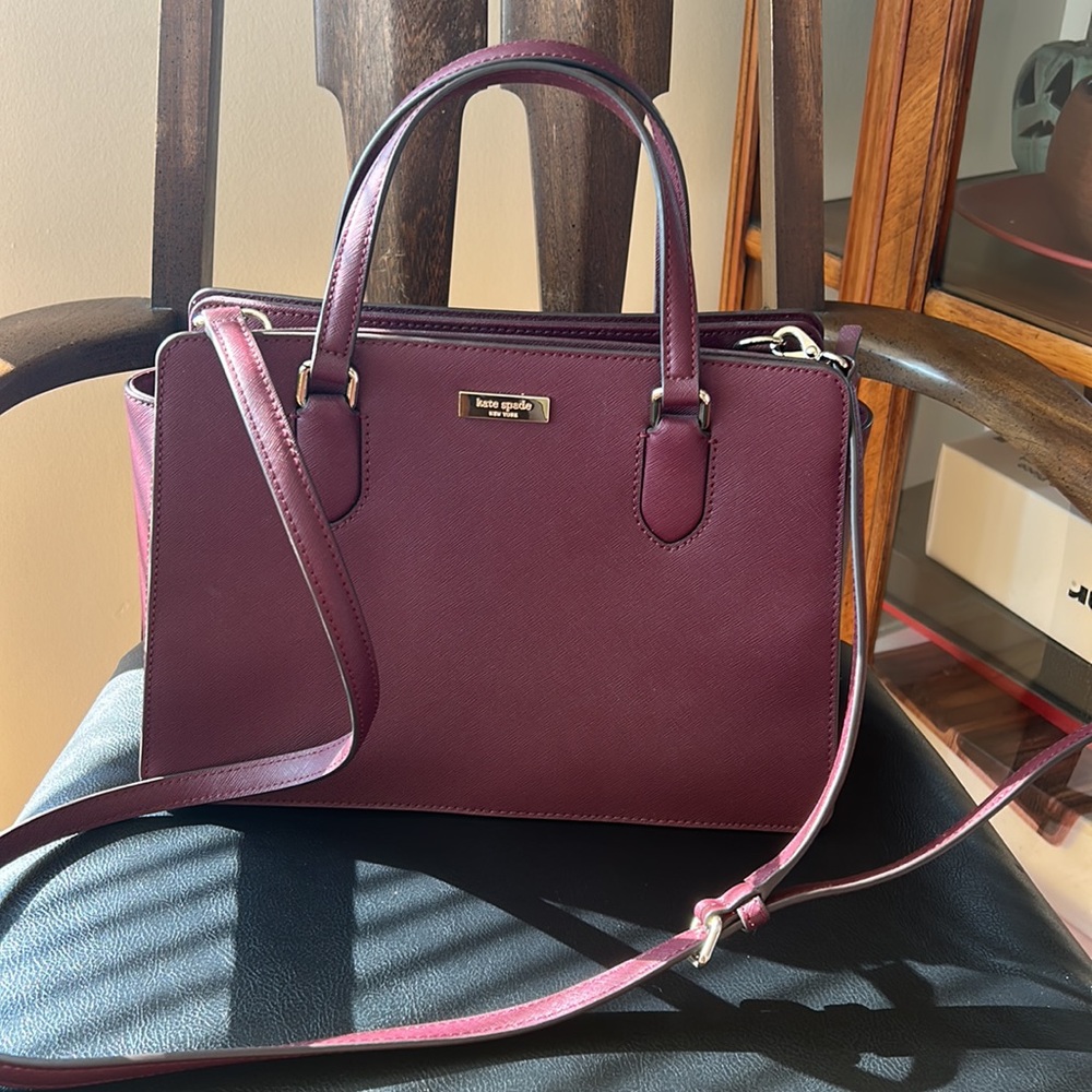 Kate Spade Laurel Way Reese crossbody satchel in Cherrywood